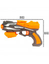 Tradineur - Pistola de juguete laza dardos - Incluye 5 dardos espuma - Seguridad y diversión para los niños - 12 x 21 x 4,5 cm