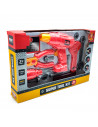 Tradineur - Super set de herramientas en color rojo para jugar - Incluye: tornillos, destornillador, llaves, taladro, etc. - Fab