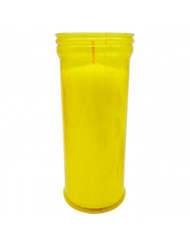 Tradineur - Velón de santo de cera vegatal y parafina, vela litúrgica para decoración de iglesias, cementerios, tumbas (Amarillo