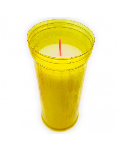 Tradineur - Velón de santo de cera vegatal y parafina, vela litúrgica para decoración de iglesias, cementerios, tumbas (Amarillo