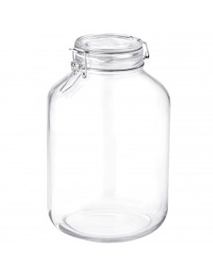 Tradineur - Tarro hermético de vidrio con cierre metálico, bote, frasco multiusos para alimentos, conservas, legumbres, pasta, 2