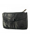 Monedero multibolsillos de polipiel negro, portamonedas piel negro, 7 x 11 x 1 cm