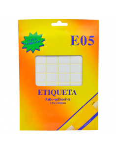 Tradineur - Pack de 3600 etiquetas adhesivas blancas E05, pegatinas auto-adhesivas para objetos, hogar, oficina, 18 x 24 mm