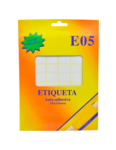 Tradineur - Pack de 3600 etiquetas adhesivas blancas E05, pegatinas auto-adhesivas para objetos, hogar, oficina, 18 x 24 mm