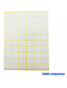Tradineur - Pack de 3600 etiquetas adhesivas blancas E05, pegatinas auto-adhesivas para objetos, hogar, oficina, 18 x 24 mm
