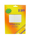 Tradineur - Pack de 80 etiquetas adhesivas blancas E09, pegatinas auto-adhesivas para objetos, hogar, oficina, 25 x 75 mm
