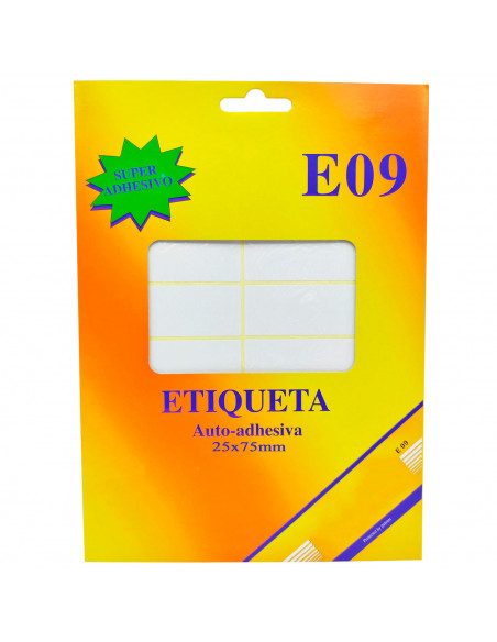 Tradineur - Pack de 960 etiquetas adhesivas blancas E09, pegatinas auto-adhesivas para objetos, hogar, oficina, 25 x 75 mm