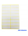 Tradineur - Pack de 960 etiquetas adhesivas blancas E09, pegatinas auto-adhesivas para objetos, hogar, oficina, 25 x 75 mm