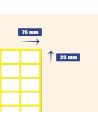 Tradineur - Pack de 960 etiquetas adhesivas blancas E09, pegatinas auto-adhesivas para objetos, hogar, oficina, 25 x 75 mm