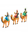 Tradineur - Set de 3 figuras de los reyes a camello ideal para belén - Fabricado en durexina - Figura decorativa para nacimiento
