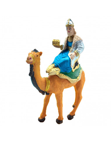 Tradineur - Set de 3 figuras de los reyes a camello ideal para belén - Fabricado en durexina - Figura decorativa para nacimiento