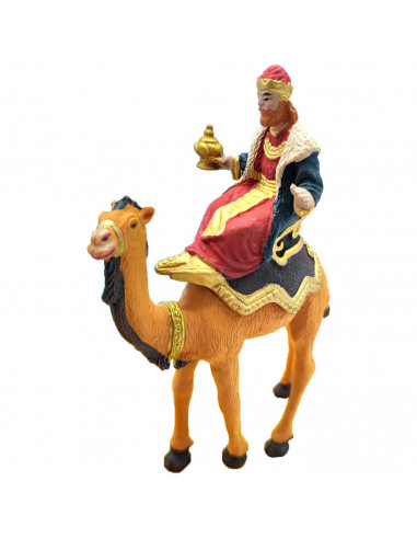 Tradineur - Set de 3 figuras de los reyes a camello ideal para belén - Fabricado en durexina - Figura decorativa para nacimiento