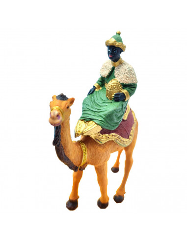 Tradineur - Set de 3 figuras de los reyes a camello ideal para belén - Fabricado en durexina - Figura decorativa para nacimiento