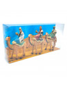 Tradineur - Set de 3 figuras de los reyes a camello ideal para belén - Fabricado en durexina - Figura decorativa para nacimiento