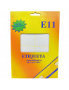 Tradineur - Pack de 40 etiquetas adhesivas blancas E11, pegatinas auto-adhesivas para objetos, hogar, oficina, 50 x 75 mm