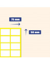 Tradineur - Pack de 40 etiquetas adhesivas blancas E11, pegatinas auto-adhesivas para objetos, hogar, oficina, 50 x 75 mm