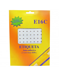 Tradineur - Pack de 420 etiquetas adhesivas redondas blancas E16C, pegatinas auto-adhesivas para objetos, hogar, oficina, Ø13 x