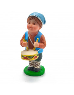 Tradineur - Figura de pastor tamborilero para belén - Fabricado en marmolina - Figura decorativa divertida para nacimiento, navi