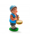 Tradineur - Figura de pastor tamborilero para belén - Fabricado en marmolina - Figura decorativa divertida para nacimiento, navi
