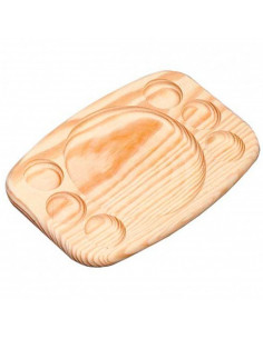 Tradineur - Bandeja de madera ovalada, tabla, plato para servir comida con 6 huecos para salsas, madera natural, churrasco, aper