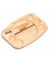 Tradineur - Bandeja de madera ovalada, tabla, plato para servir comida con 6 huecos para salsas, madera natural, churrasco, aper