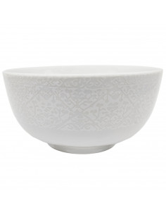 Tradineur - Cuenco bowl blanco de cerámica, diámetro 14 cm, taza redonda, tazón, bol, recipiente para desayunar, tomar aperitivo