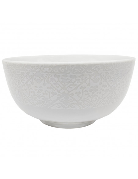 Tradineur - Cuenco bowl blanco de cerámica, diámetro 14 cm, taza redonda, tazón, bol, recipiente para desayunar, tomar aperitivo