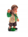 Tradineur - Figura de pastor con leña naif - Fabricado en marmolina - Figura decorativa divertida para nacimiento, navidad, deco