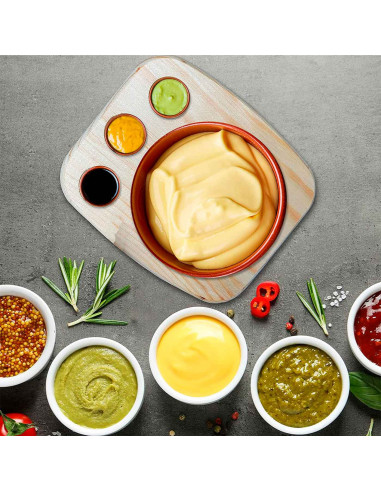 Tradineur - Bandeja de madera ovalada, plato, tabla para servir comida con 3 huecos para salsas, madera natural, churrasco, aper