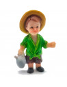 Tradineur - Figura de pastor con jarra naif para belén - Fabricado en marmolina - Figura decorativa divertida para nacimiento, n