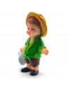 Tradineur - Figura de pastor con jarra naif para belén - Fabricado en marmolina - Figura decorativa divertida para nacimiento, n