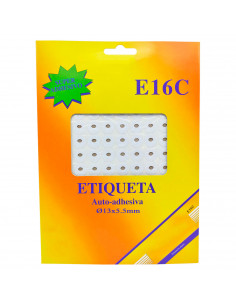 Tradineur - Pack de 5040 etiquetas adhesivas redondas blancas E16C, pegatinas auto-adhesivas para objetos, hogar, oficina, Ø13 x