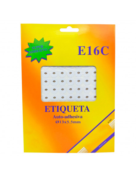 Tradineur - Pack de 5040 etiquetas adhesivas redondas blancas E16C, pegatinas auto-adhesivas para objetos, hogar, oficina, Ø13 x