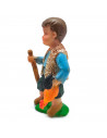 Tradineur - Figura de pastor con gallo naif - Fabricado en marmolina - Figura decorativa divertida para nacimiento, navidad, dec