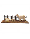 Tradineur - Figura de corralito con animales con valla para belén - Fabricado en plástico - Figura decorativa divertida para nac