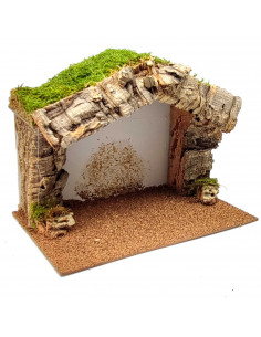 Tradineur - Cueva para figuras de nacimiento de 8-12 cm - Fabricación en corcho reciclable - Figura decorativa navidad, decoraci