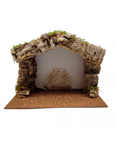 Tradineur - Cueva para figuras de nacimiento de 8-12 cm - Fabricación en corcho reciclable - Figura decorativa navidad, decoraci
