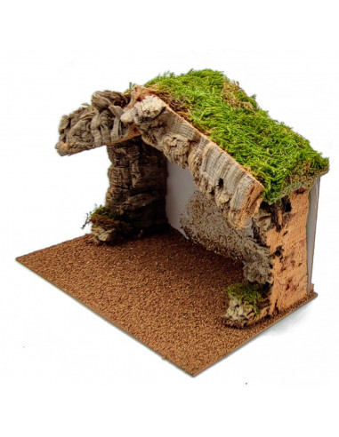 Tradineur - Cueva para figuras de nacimiento de 8-12 cm - Fabricación en corcho reciclable - Figura decorativa navidad, decoraci