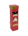 Tradineur - Caja para botella de vino - Diseño Navideño - Fabricación en cartón resistente - Perfecto para guardar un regalo esp
