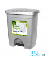 Tradineur - Cubo de basura con pedal, 1 compartimento, plástico, contenedor de residuos, papelera, cocina, fabricado en España (