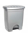 Tradineur - Cubo de basura con pedal, 1 compartimento, plástico, contenedor de residuos, papelera, cocina, fabricado en España (