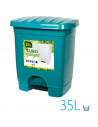 Tradineur - Cubo de basura con pedal y 1 compartimento, plástico, contenedor de residuos, papelera, cocina, fabricado en España