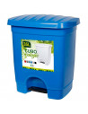 Tradineur - Cubo de basura de plástico con pedal y con 1 compartimento, contenedor de residuos, papelera, cocina, fabricado en E