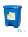 Tradineur - Cubo de basura de plástico con pedal y con 1 compartimento, contenedor de residuos, papelera, cocina, fabricado en E