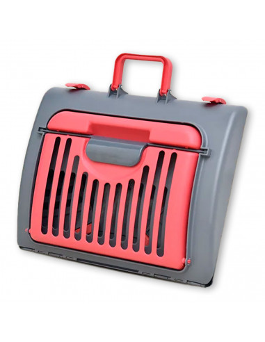 Tradienur - Porta mascotas de plástico de color surtido y desmontable, con forma triangular de 46 x 36 x 33 cm. Transportín para