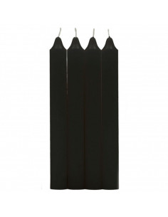 Tradineur - Pack de 4 velas alargadas, cirios de mesa cilíndricos, parafina y mecha de algodón, sin perfume, rituales y ceremoni
