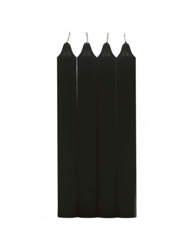 Tradineur - Pack de 4 velas alargadas, cirios de mesa cilíndricos, parafina y mecha de algodón, sin perfume, rituales y ceremoni