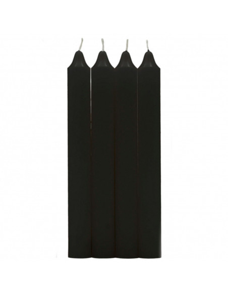 Tradineur - Pack de 4 velas alargadas, cirios de mesa cilíndricos, parafina y mecha de algodón, sin perfume, rituales y ceremoni