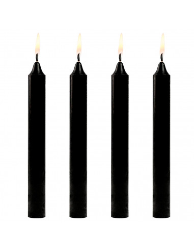 Tradineur - Pack de 4 velas alargadas, cirios de mesa cilíndricos, parafina y mecha de algodón, sin perfume, rituales y ceremoni