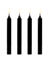 Tradineur - Pack de 4 velas alargadas, cirios de mesa cilíndricos, parafina y mecha de algodón, sin perfume, rituales y ceremoni